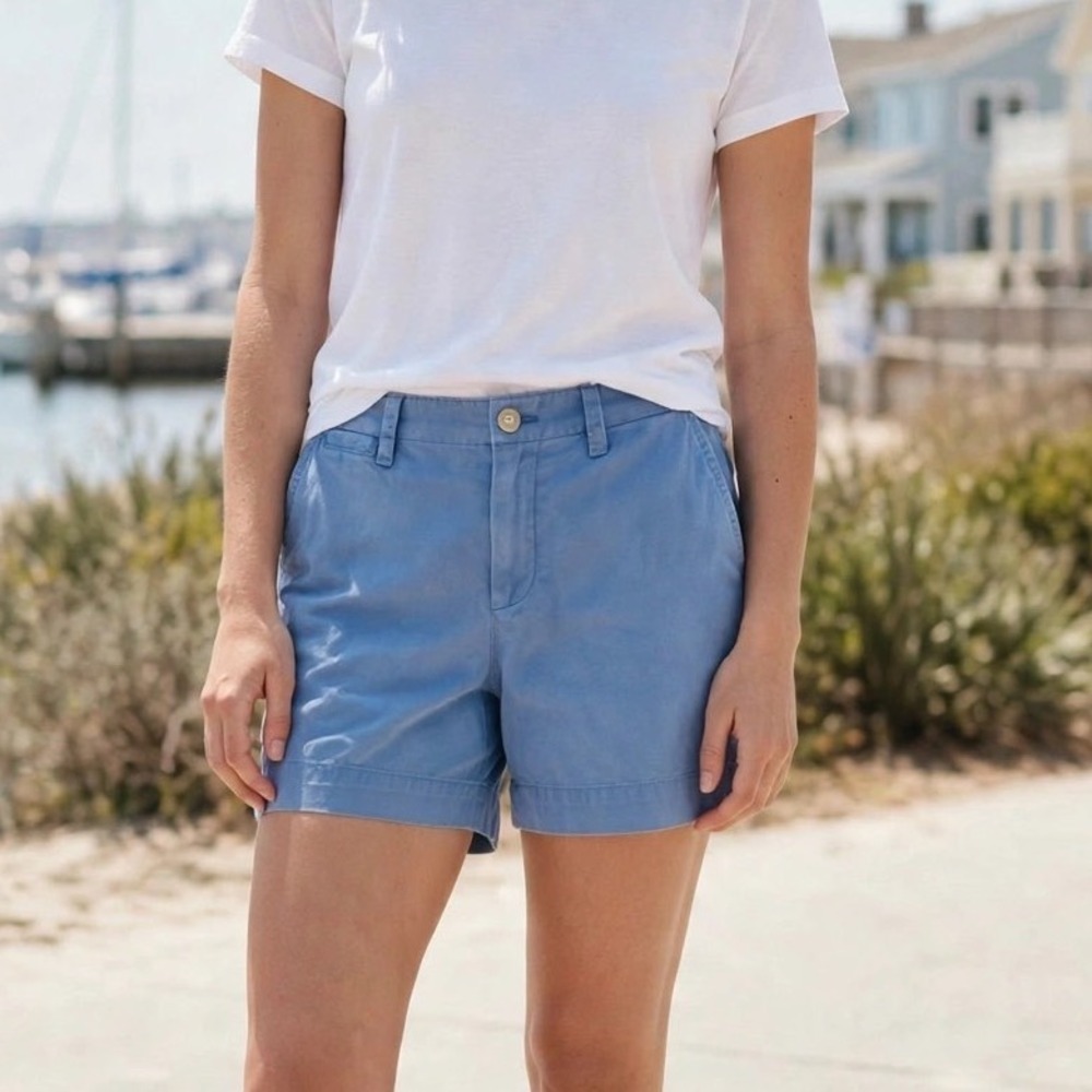 Lauren Ralph Lauren Blue Chino Shorts Womens 10 Cotton Twill Mid Rise 6 Inseam